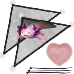Homedy Crafts axolotl hammock aquarium provides a cozy resting spot in the tank