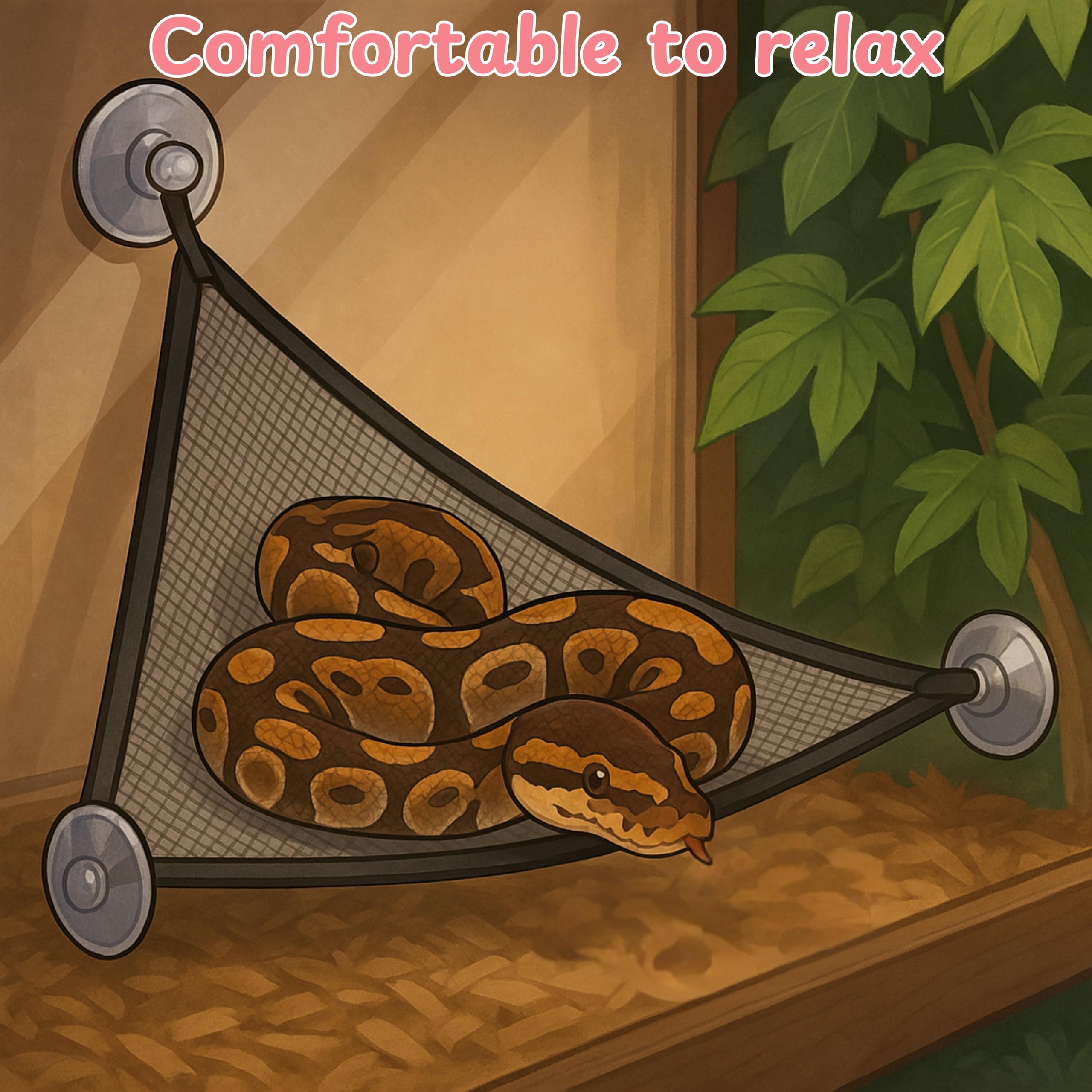 Homedy Crafts small ball python enrichment toys red support activity and observation from above.