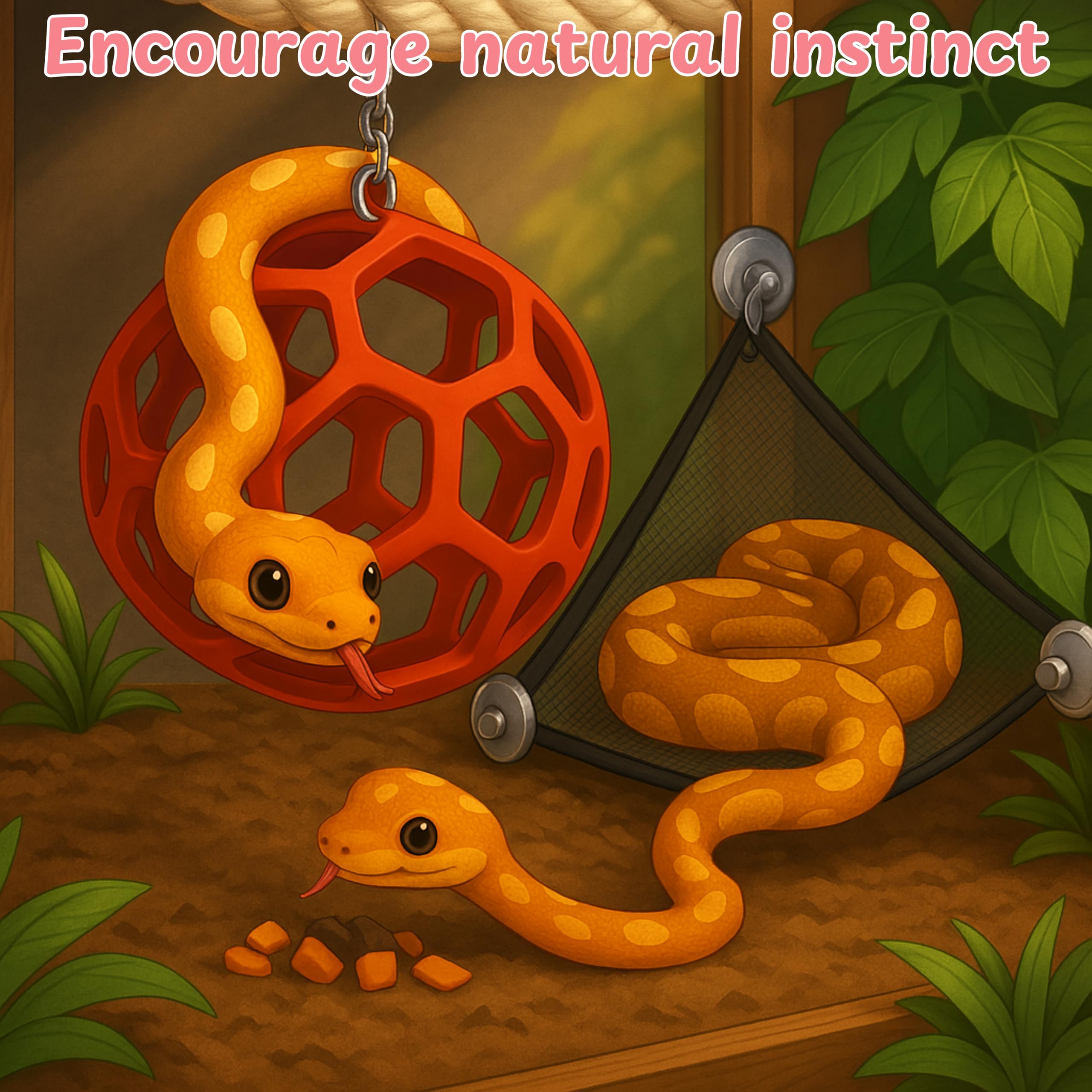 Homedy Crafts snake tank accessories red upgrade habitat aesthetics and functionality.