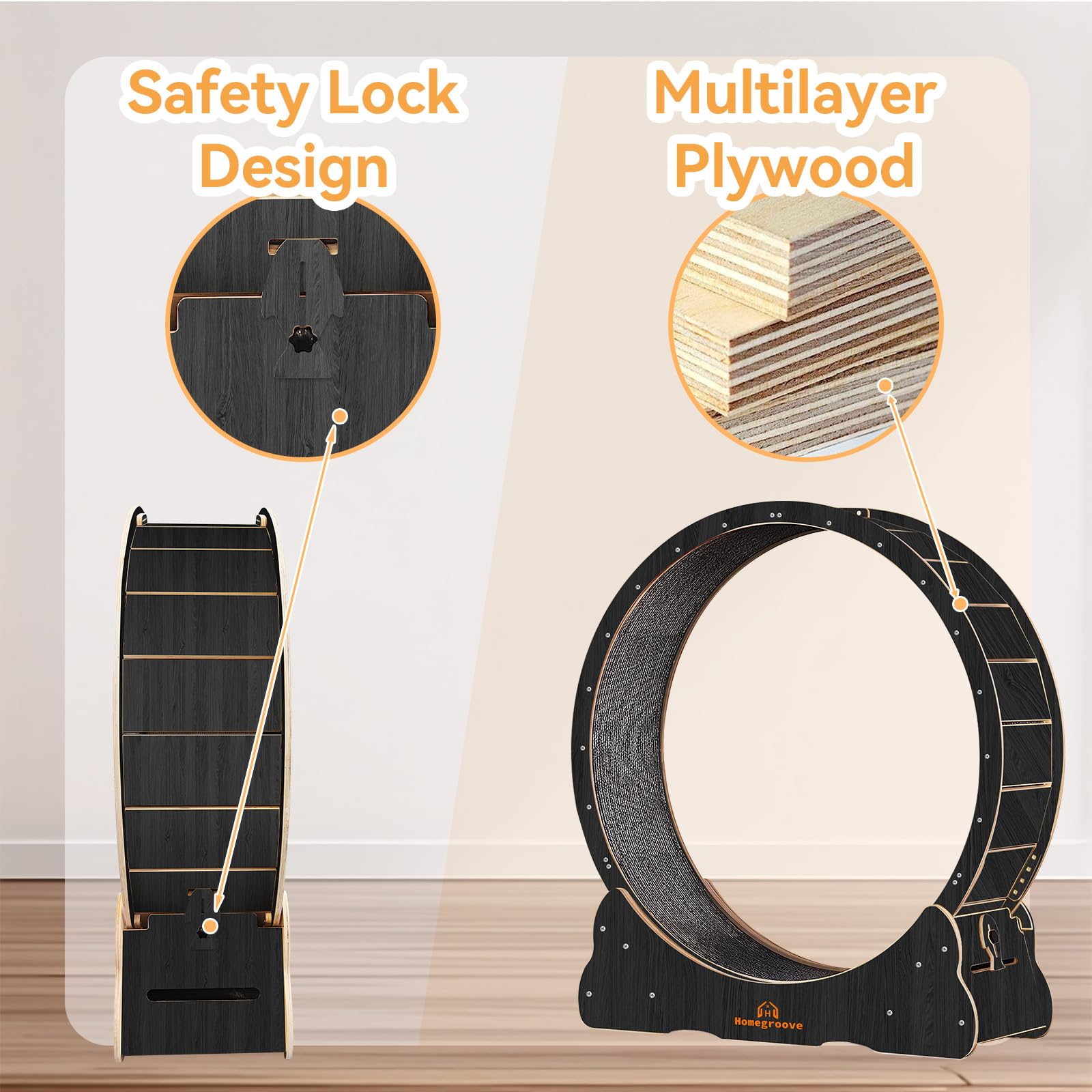 Homegroove Cat Wheel assembly step-by-step visual for quick setup