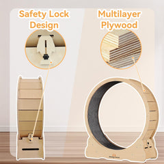 Homegroove cat wheel with quiet, noise-reducing wheels for indoor use