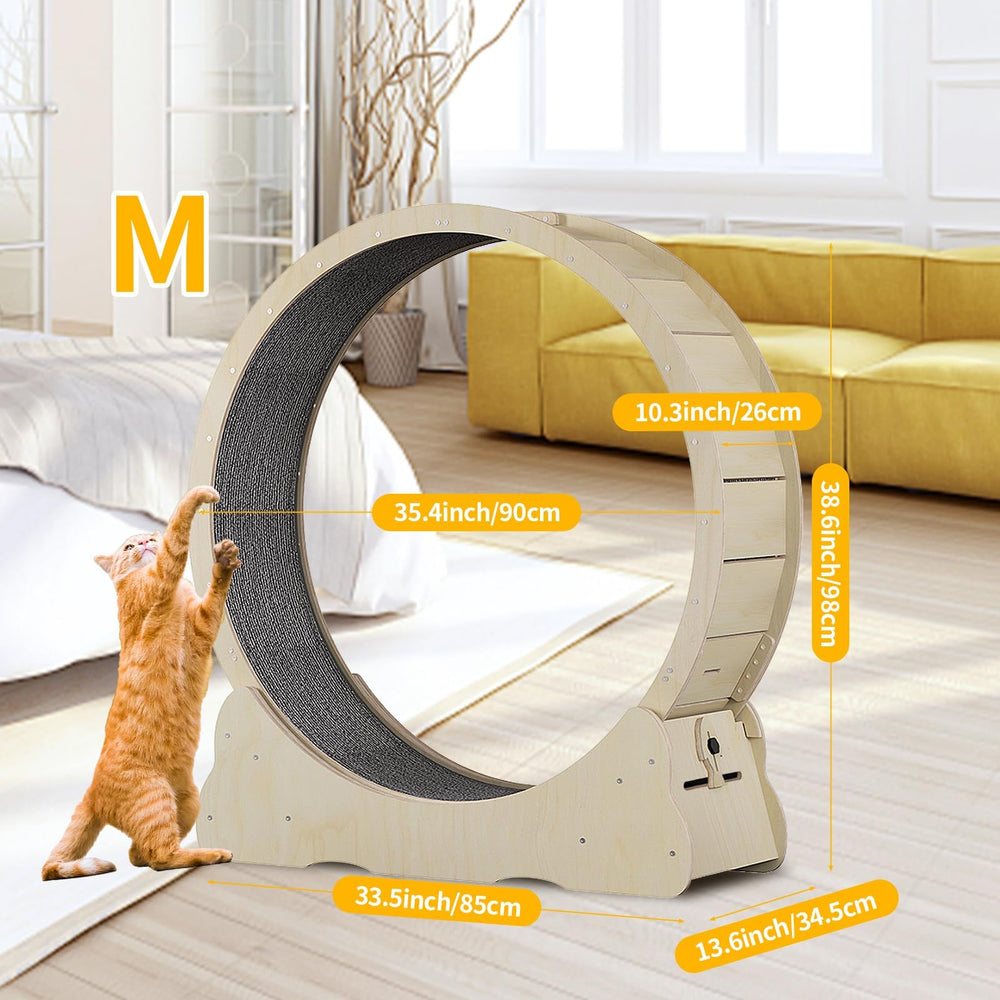 Homegroove cat wheel wide base enhances stability during activity