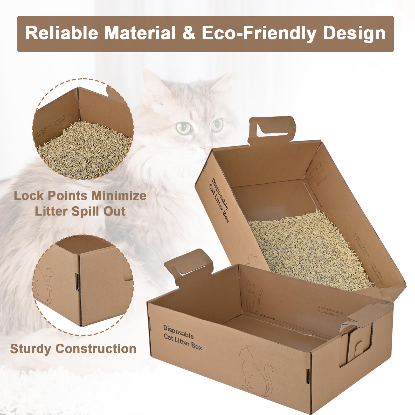 Homegroove disposable-litter-box-waterproof-coating highlights enhanced moisture resistance.