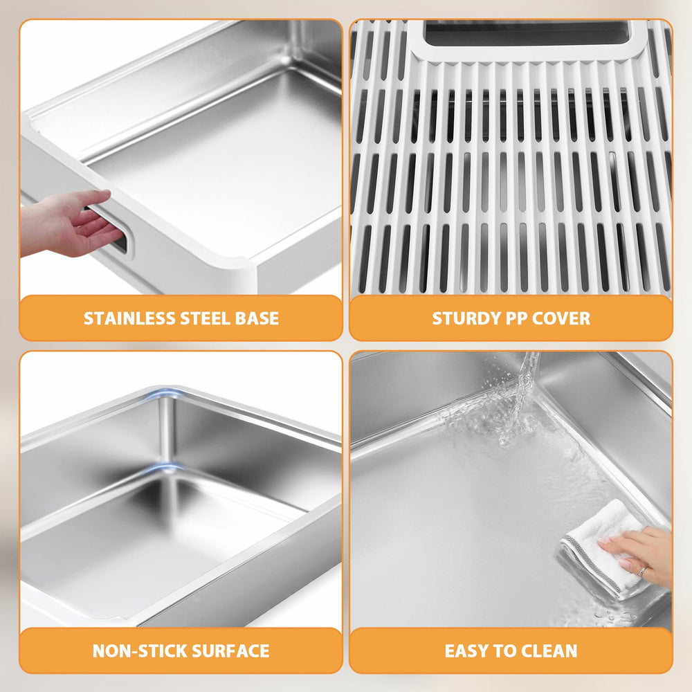 Homegroove assembled stainless steel litter box ready for use