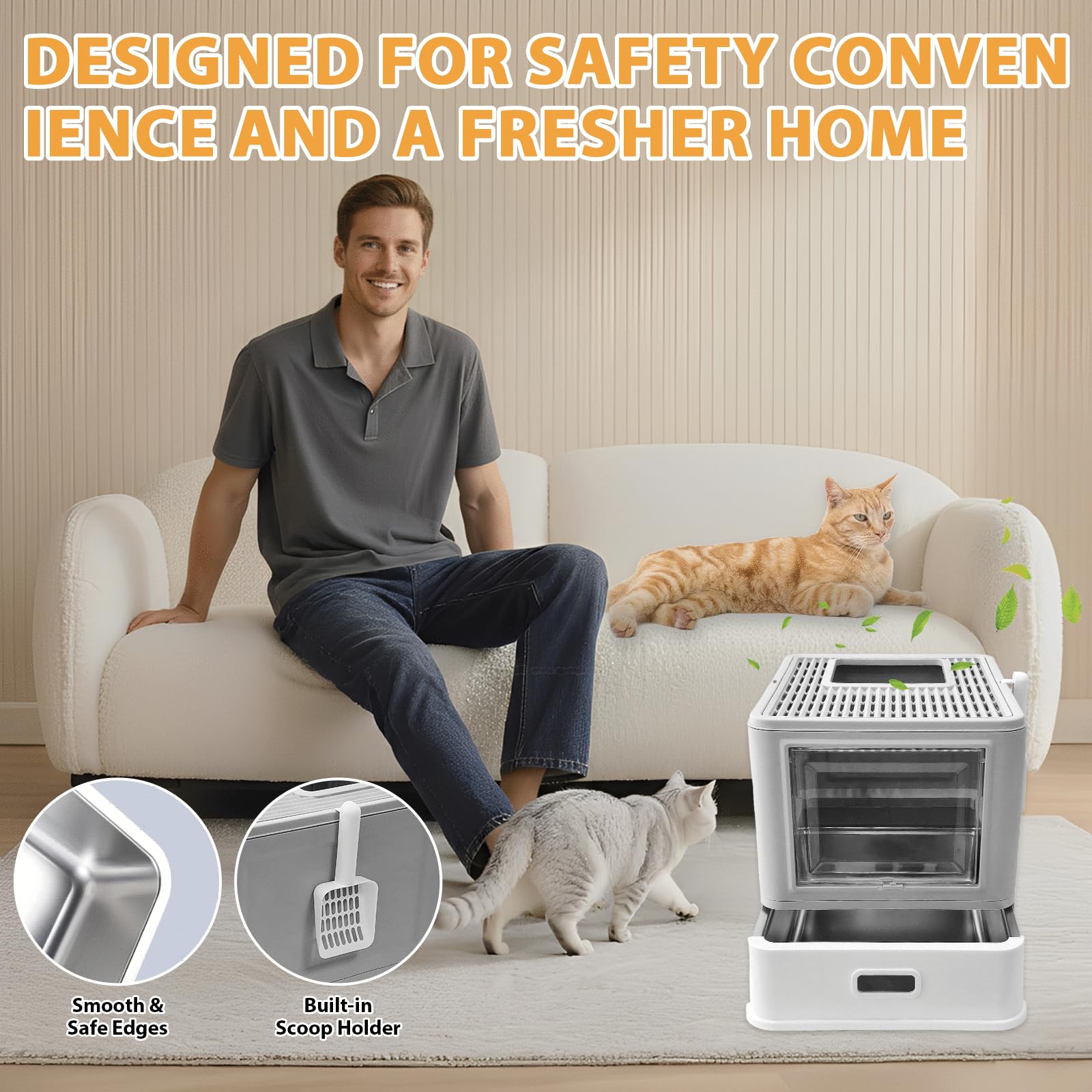 Homegroove top-entry flap design guarding against litter scatter