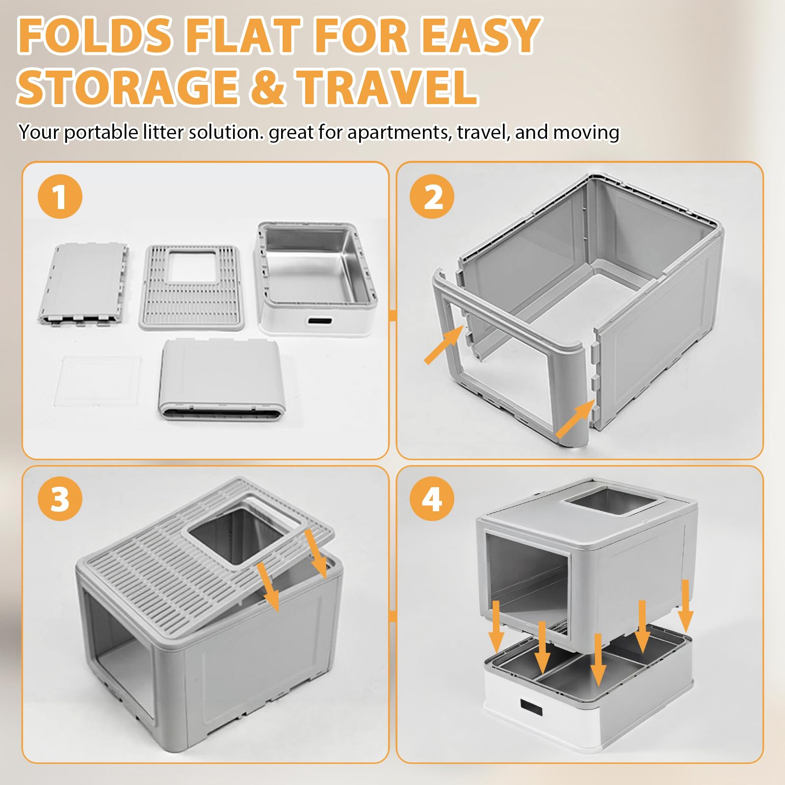 Homegroove in-use stainless steel litter box showing enclosure and airflow