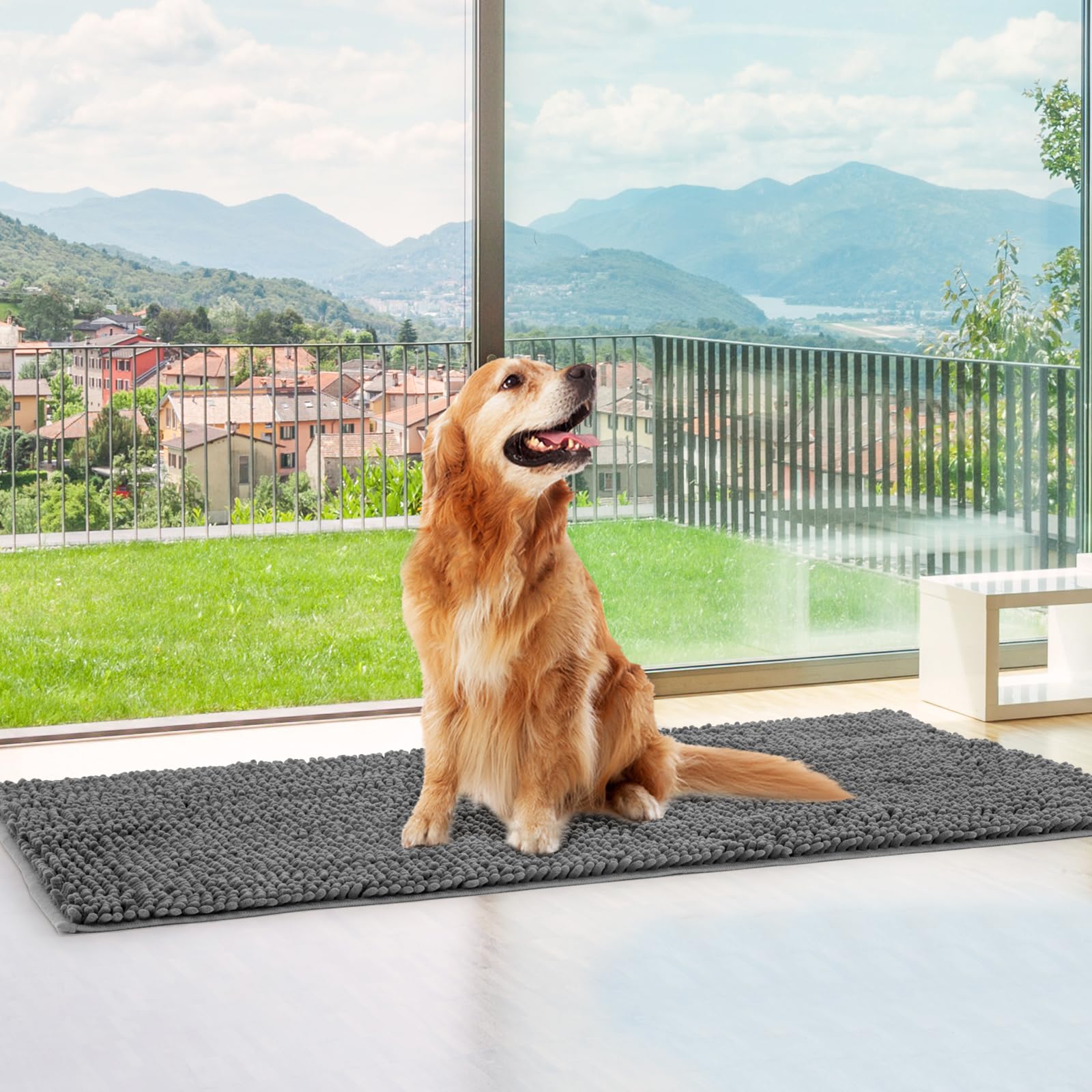 HOMEK chenille soft texture closeup showcases plush comfort for paws and feet