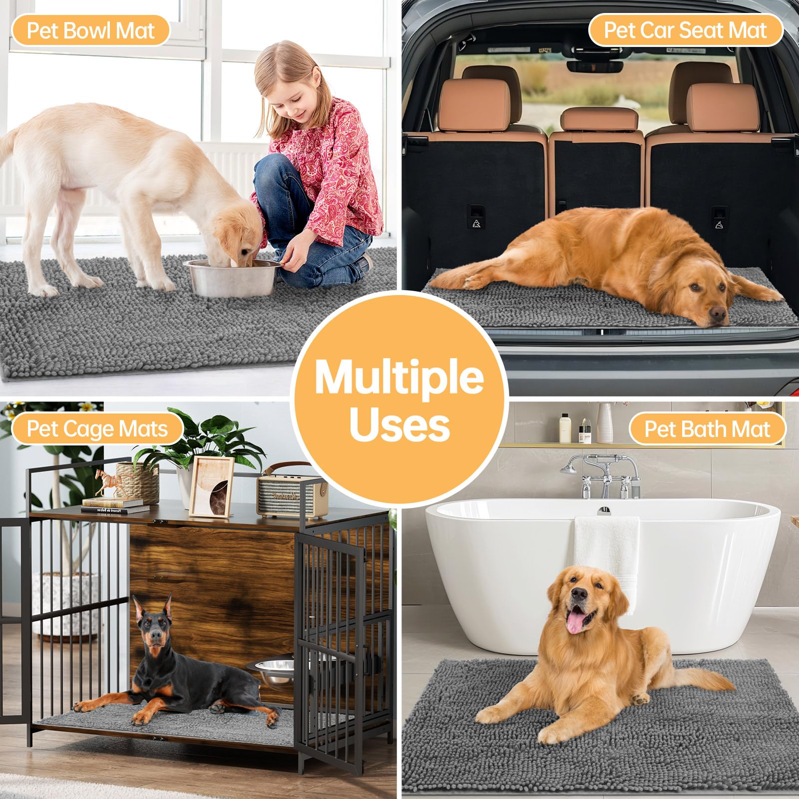 HOMEK dog relax on mat closeup conveys soft comfort on cold floors.