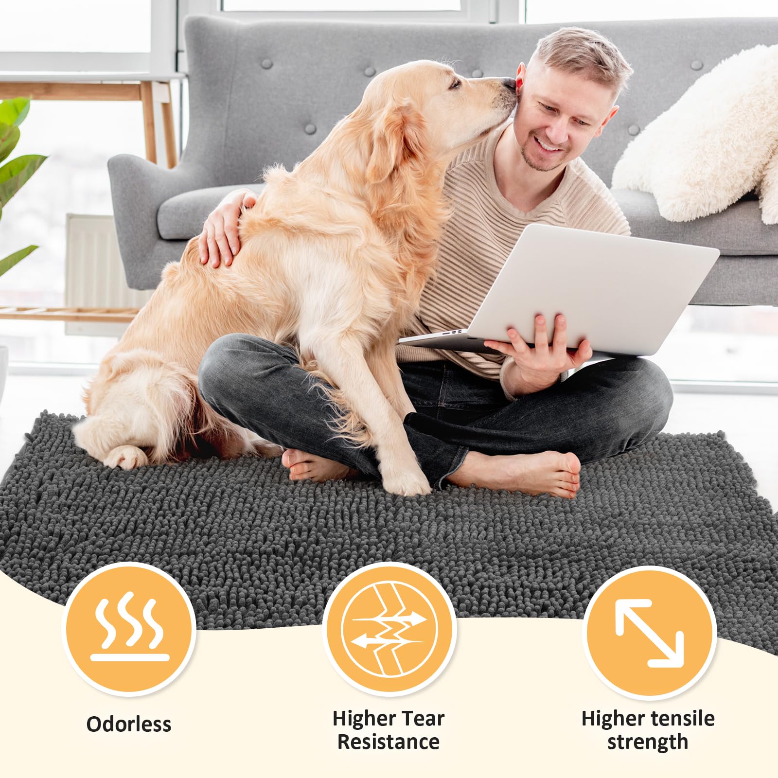 HOMEK double-stitched durability mat withstands daily entryway use