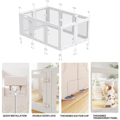 Homelio clear acrylic dog playpen interlocking panel enables versatile configurations to fit rooms.