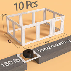 Homelio clear acrylic dog playpen suction cups base anchors securely on smooth floors, reducing tipping.