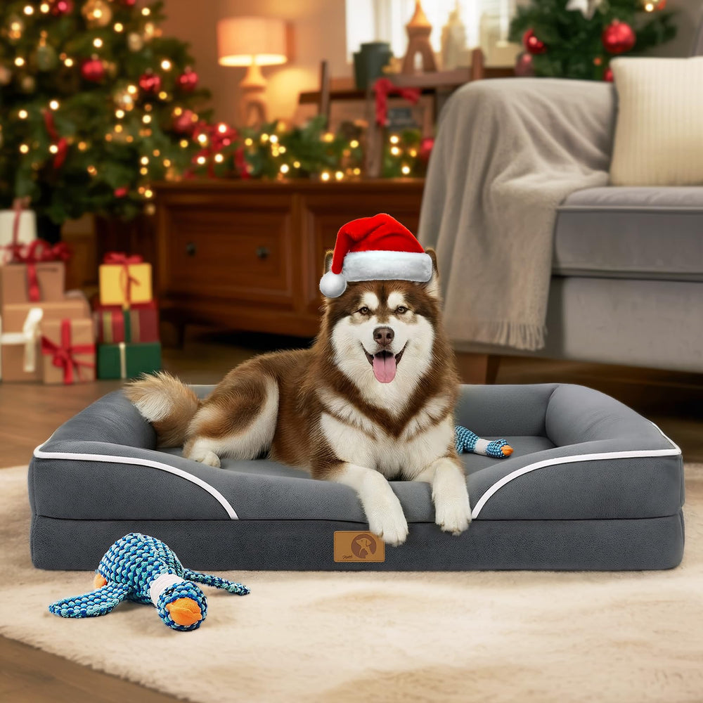 Homemate dog bed exterior in dark grey offers premium XL comfort surface
