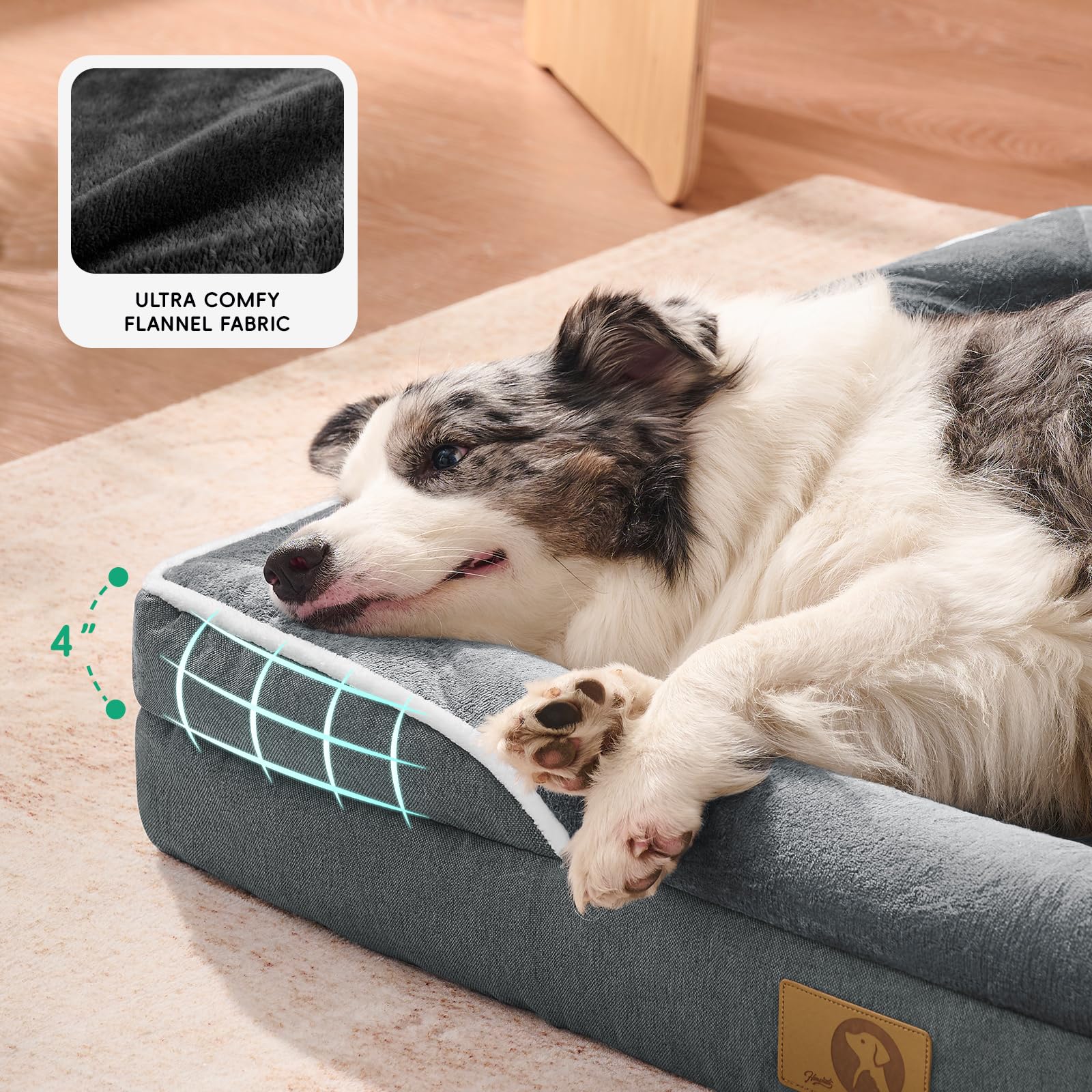 Homemate non-slip bottom keeps bed stable on wood or tile floors