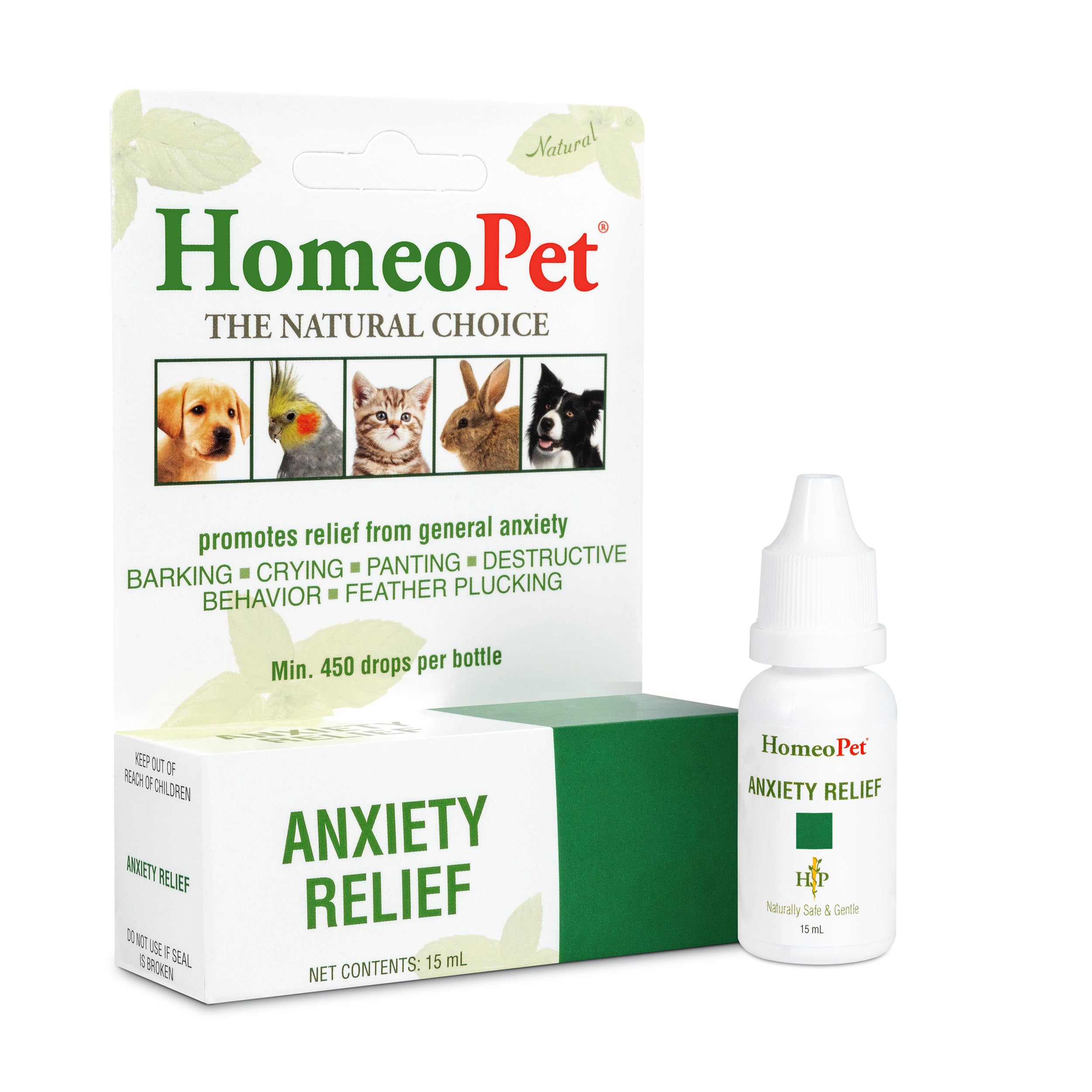HomeoPet Anxiety Relief bottle shown for easy, gentle calming support