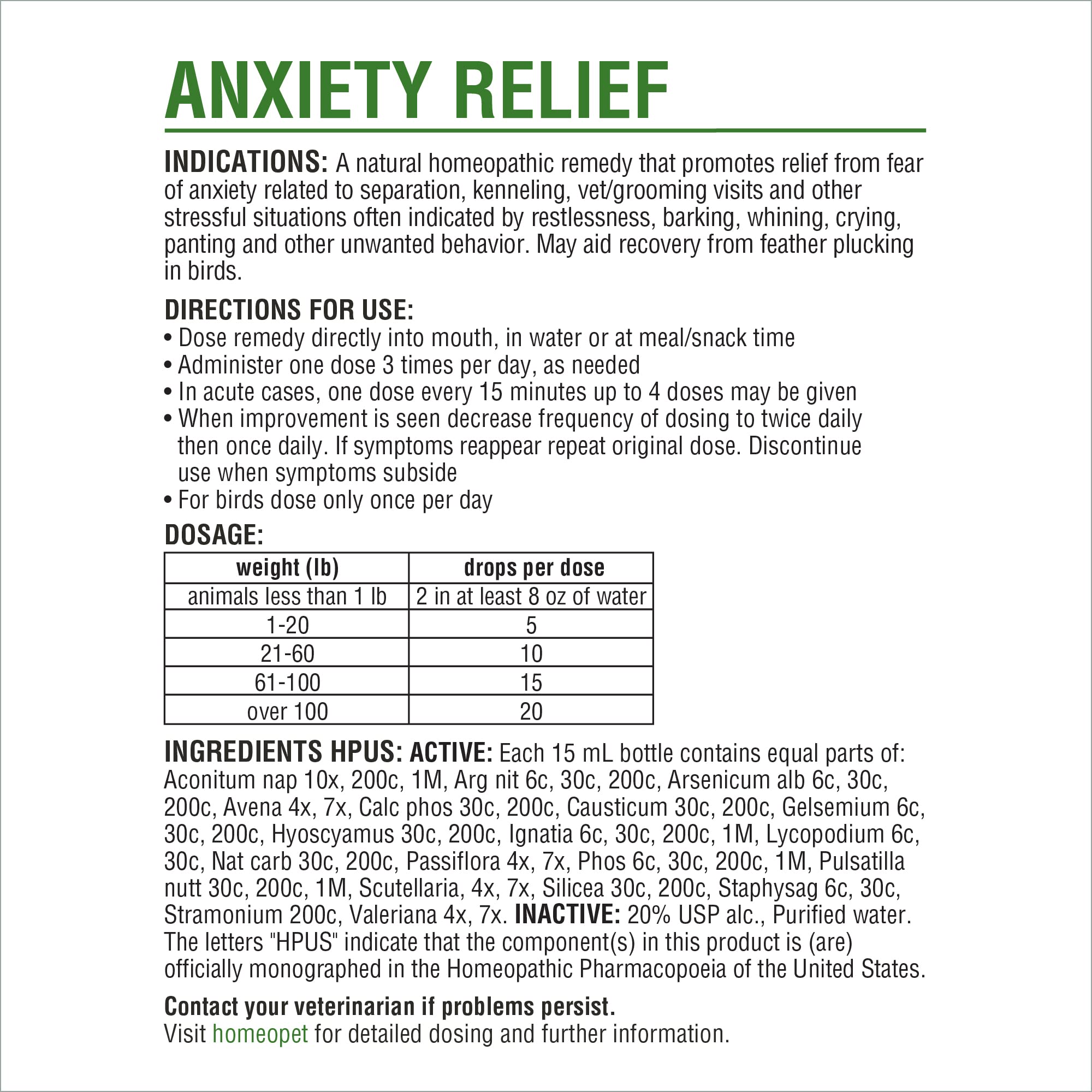 HomeoPet Anxiety Relief dosing into water for easy administration