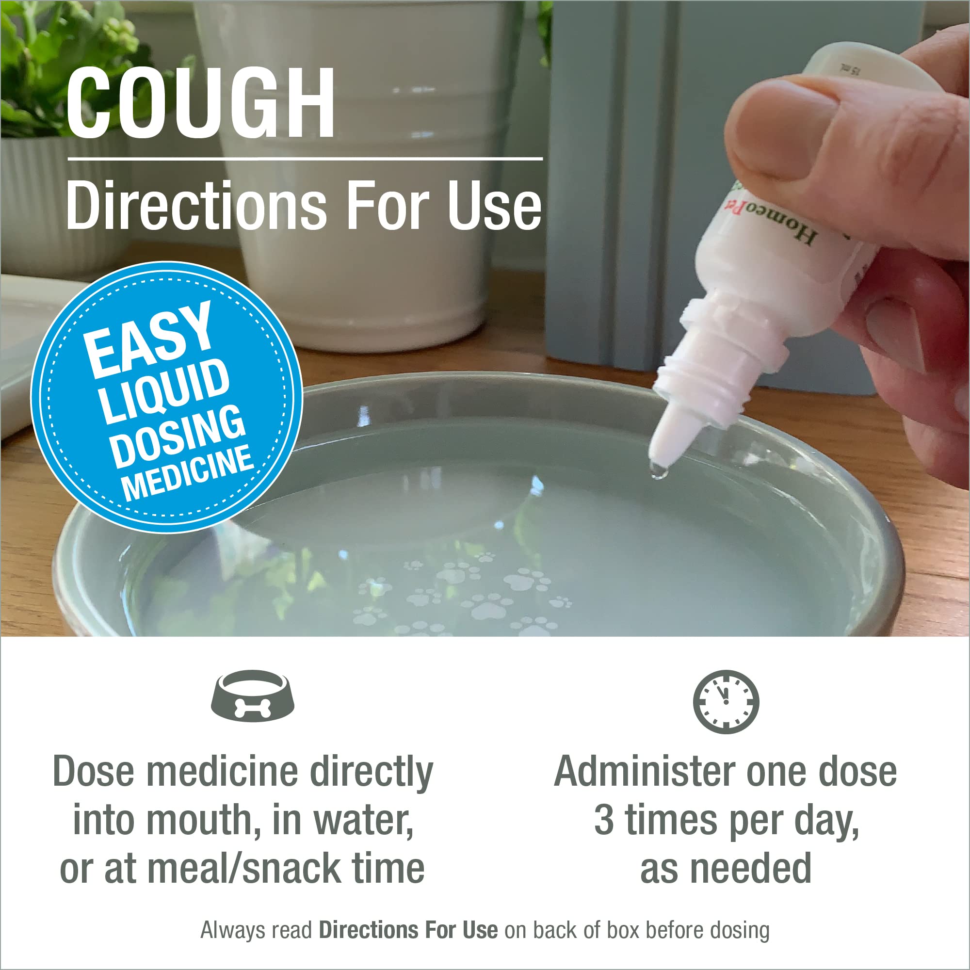 HomeoPet Cough suitable for pets of all ages.