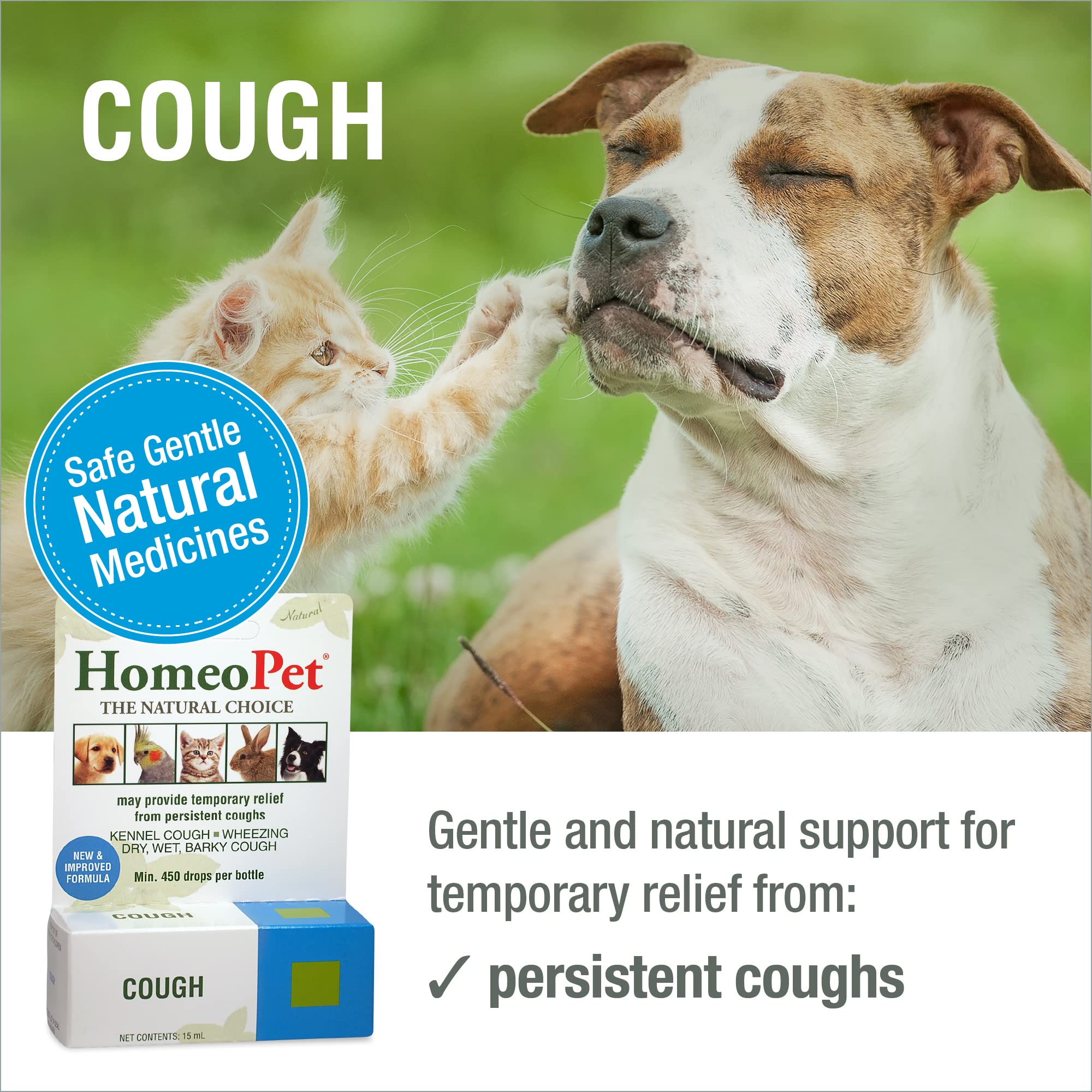 HomeoPet Cough dosing into a pet's mouth.