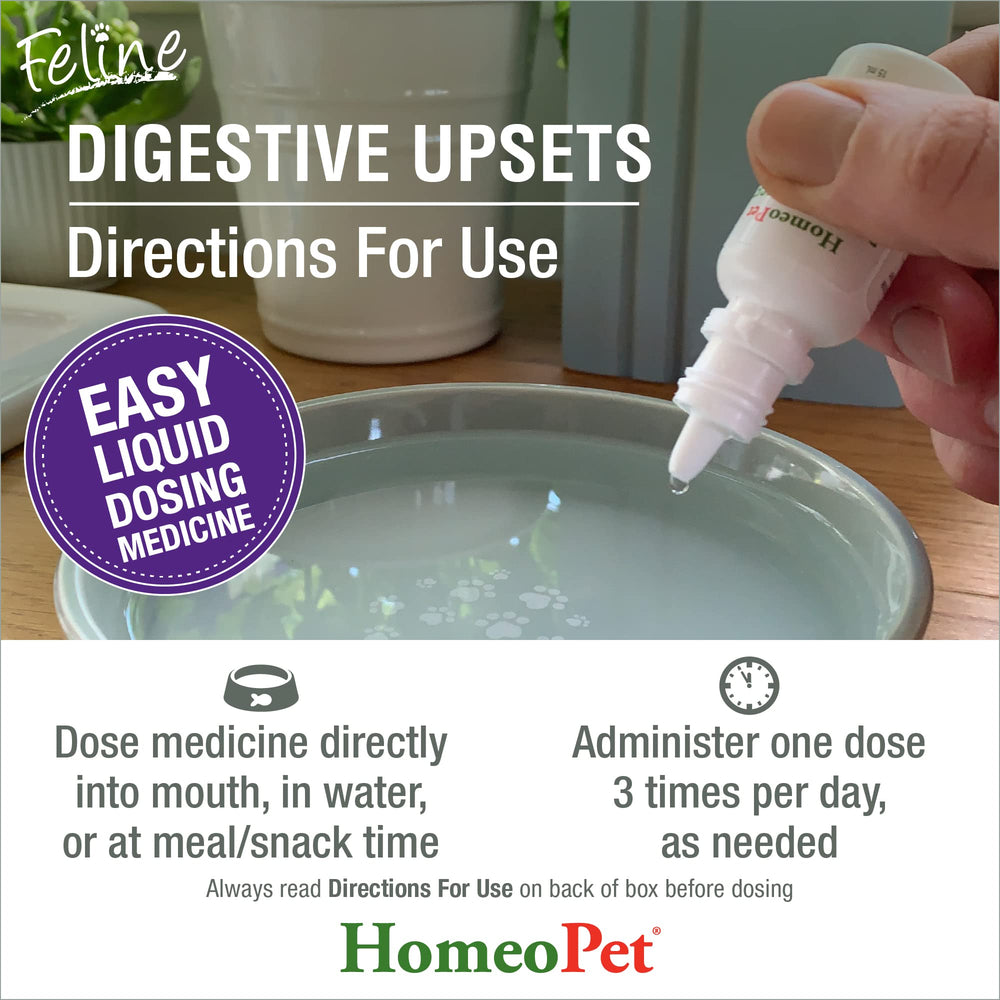 HomeoPet Feline Digestive Upsets at meal time aids gentle digestion.