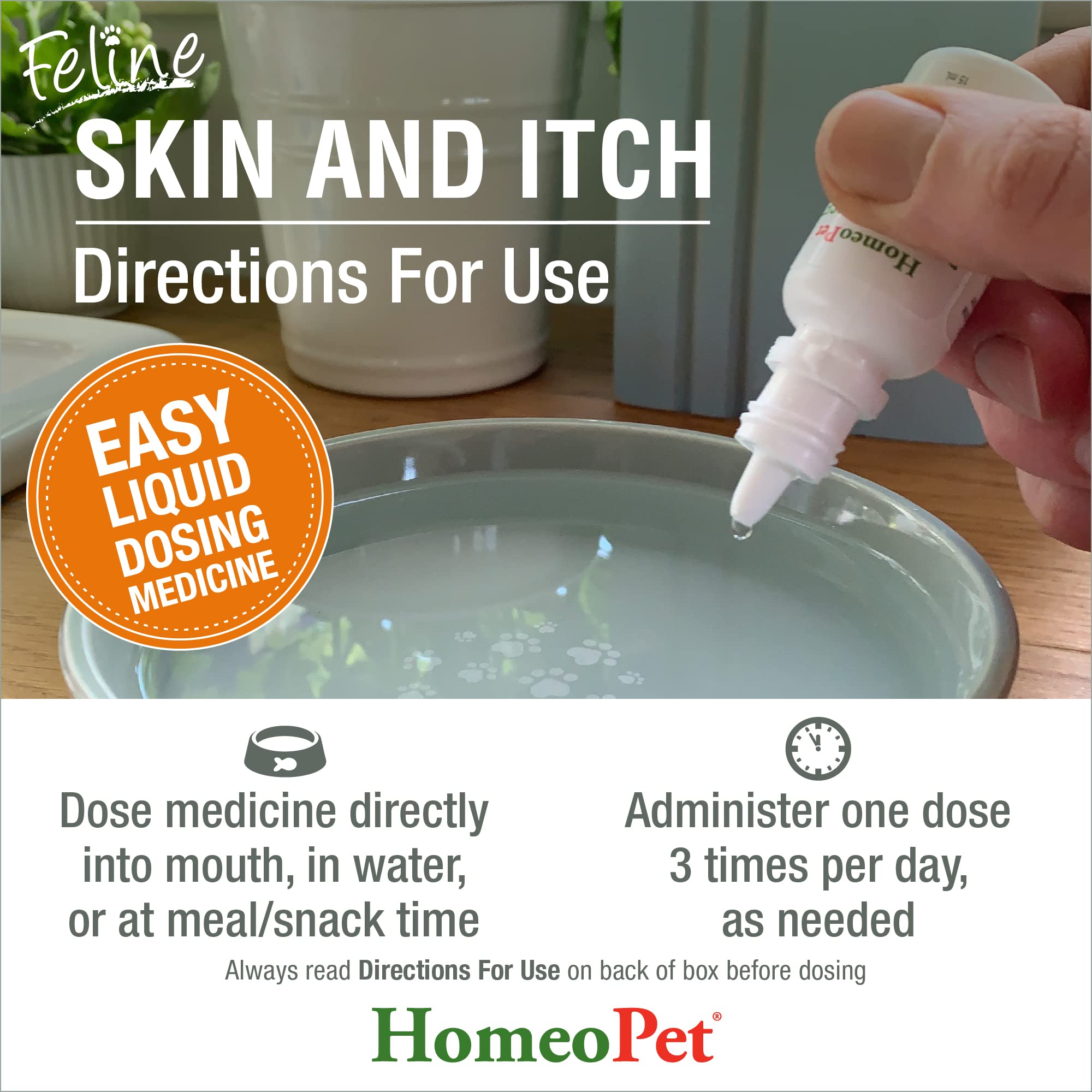 Cat with hopeful shine after using HomeoPet Skin and Itch.