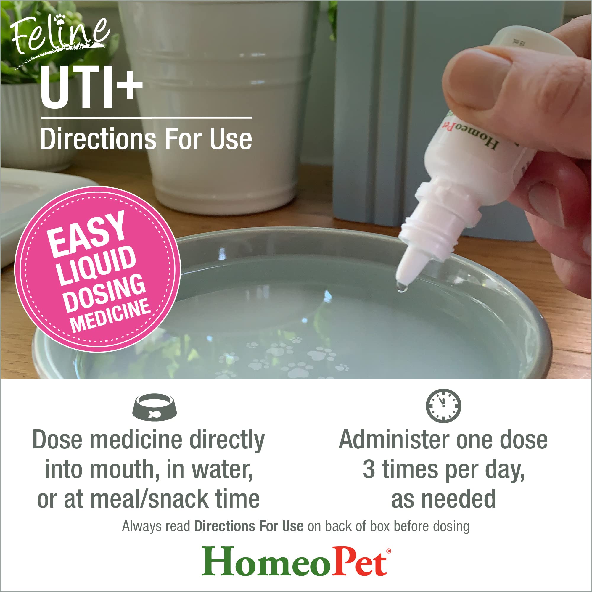 HomeoPet Feline UTI Plus kitten to senior—suitable for cats of all ages.