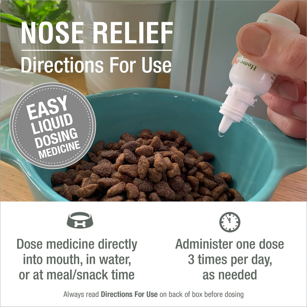 HomeoPet Nose Relief cat-use scene emphasizes gentle, age-inclusive sinus support