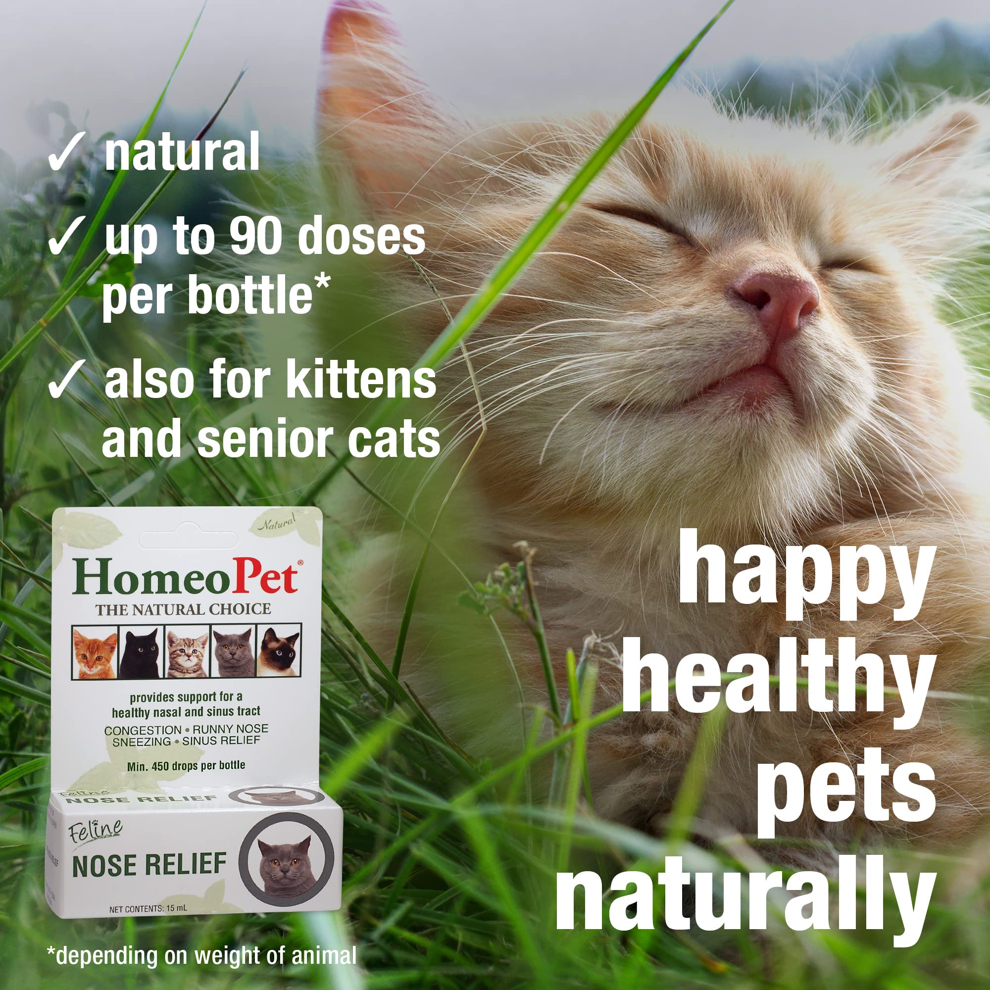 HomeoPet Nose Relief congestion relief for cat during seasonal allergies