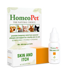 HomeoPet Skin and Itch bottle front—natural relief for pets