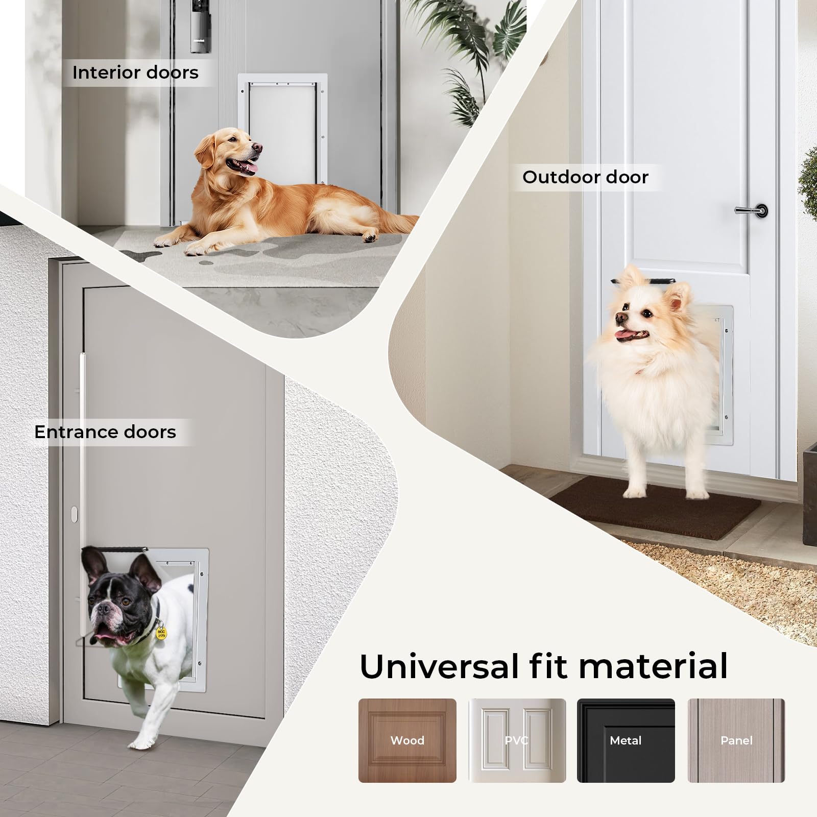 Homepedia dog door in action with pet passing through comfortable