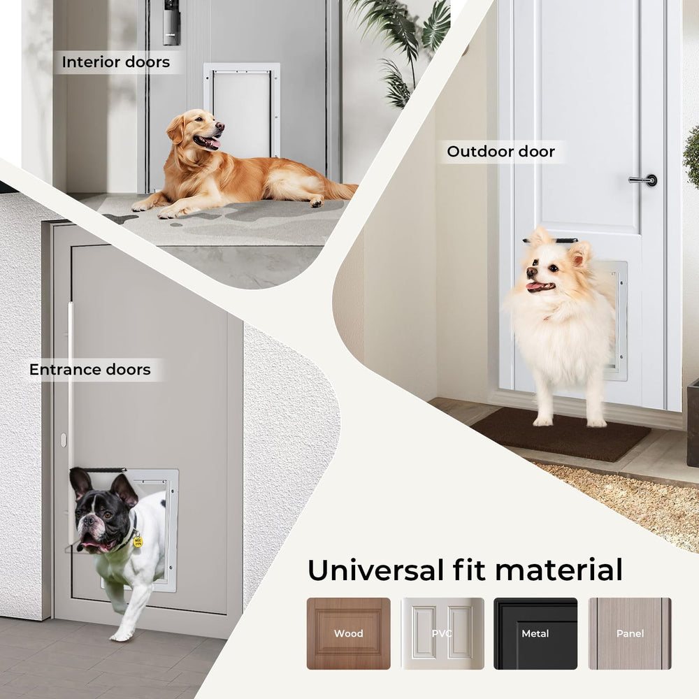 Homepedia dog door in action with pet passing through comfortable