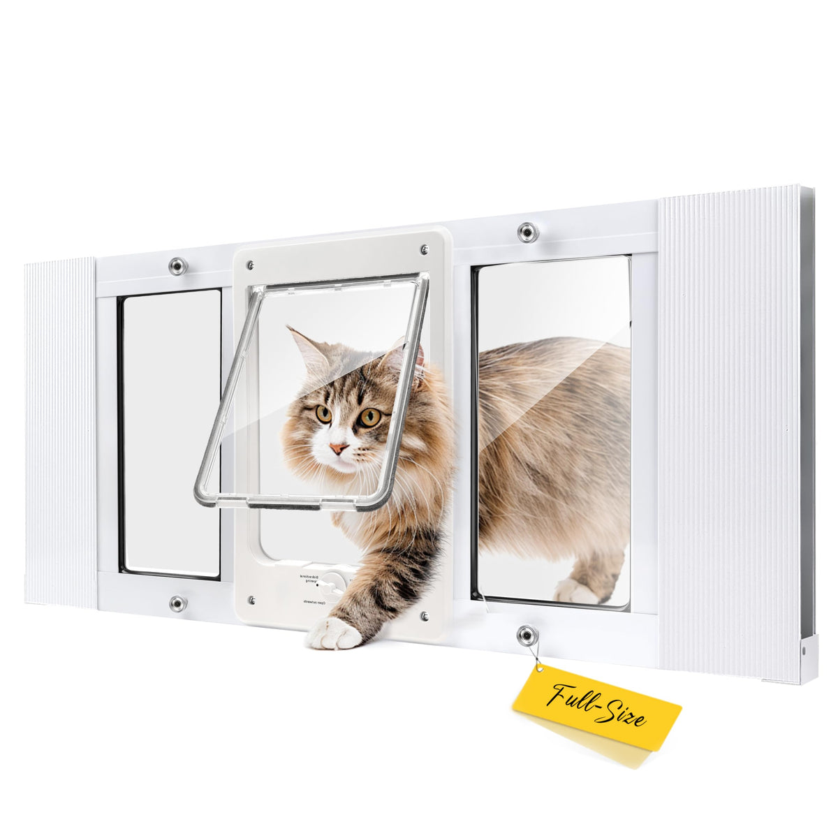 HOMEPEDIA window pet door aluminum frame boosts durability and modern aesthetics.