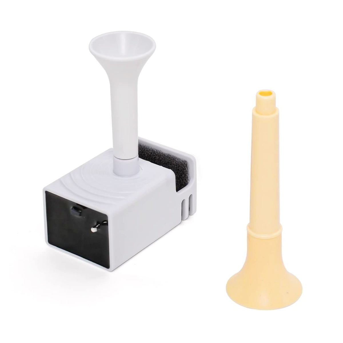 HomeRunPet wireless pump side view showing compact, clutter-free fountain setup.