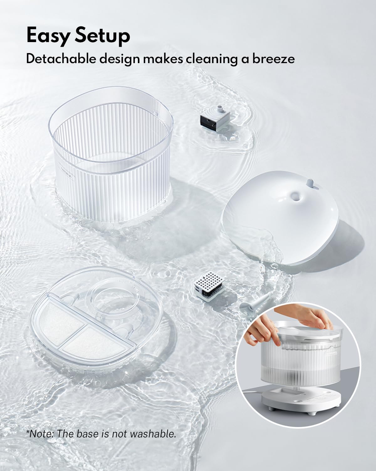 HomeRunPet wireless pump cat fountain spill-proof base supports energetic pets during meals.