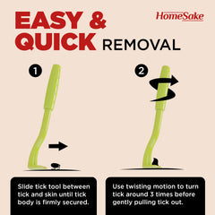 Homesake tick removal tool close-up showing head and body extraction design.