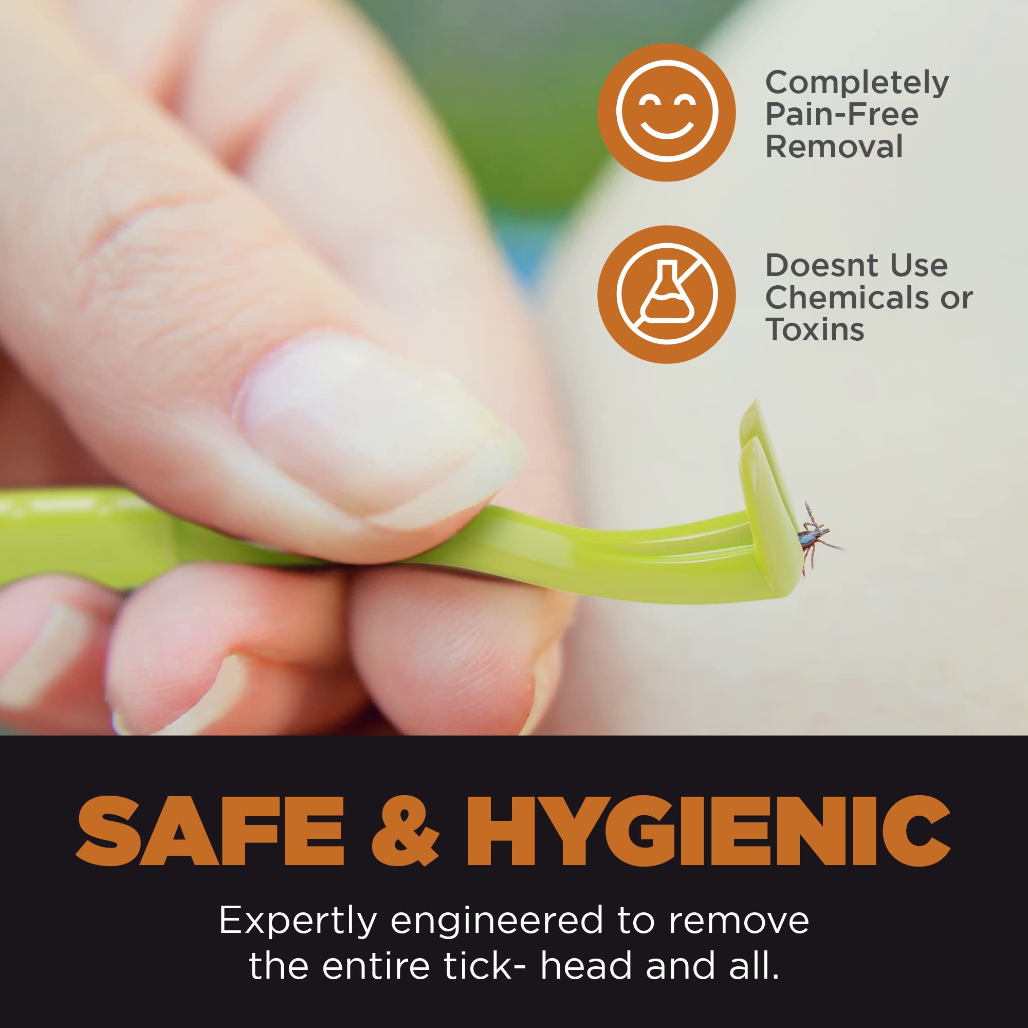 Homesake tick removal tool in use on a cat highlights safe head-and-body removal.