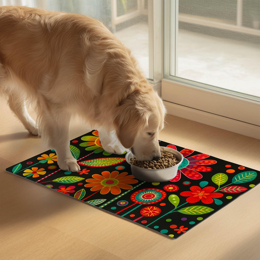 HOMETITUTE Spill-Proof Mat keeps floors clean during mealtime.