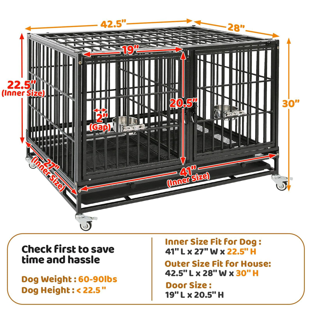 Homey Pet 43-inch crate noise-reducing screws for quieter sessions