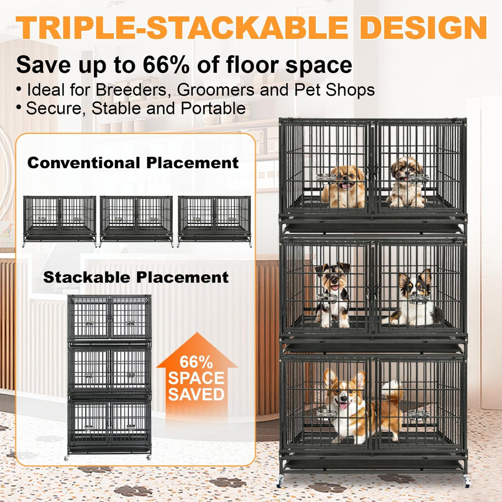 Homey Pet 43-inch crate open-top and two doors enabling easy training and feeding