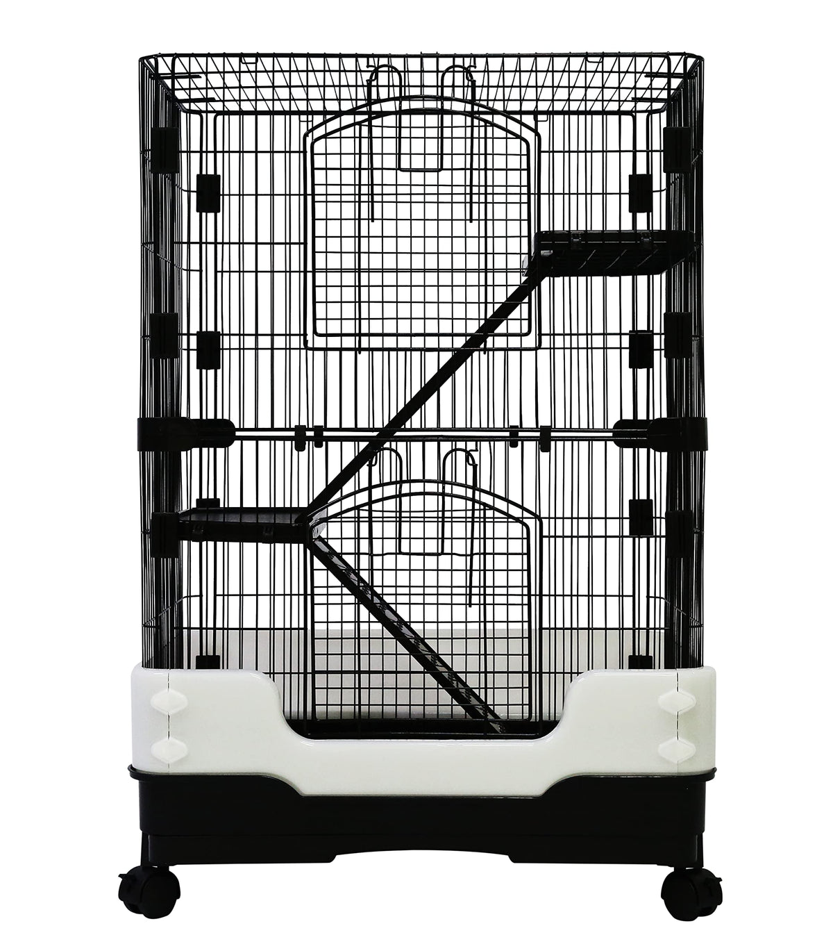 Homey Pet crate exterior in black, durable housing for small animals.