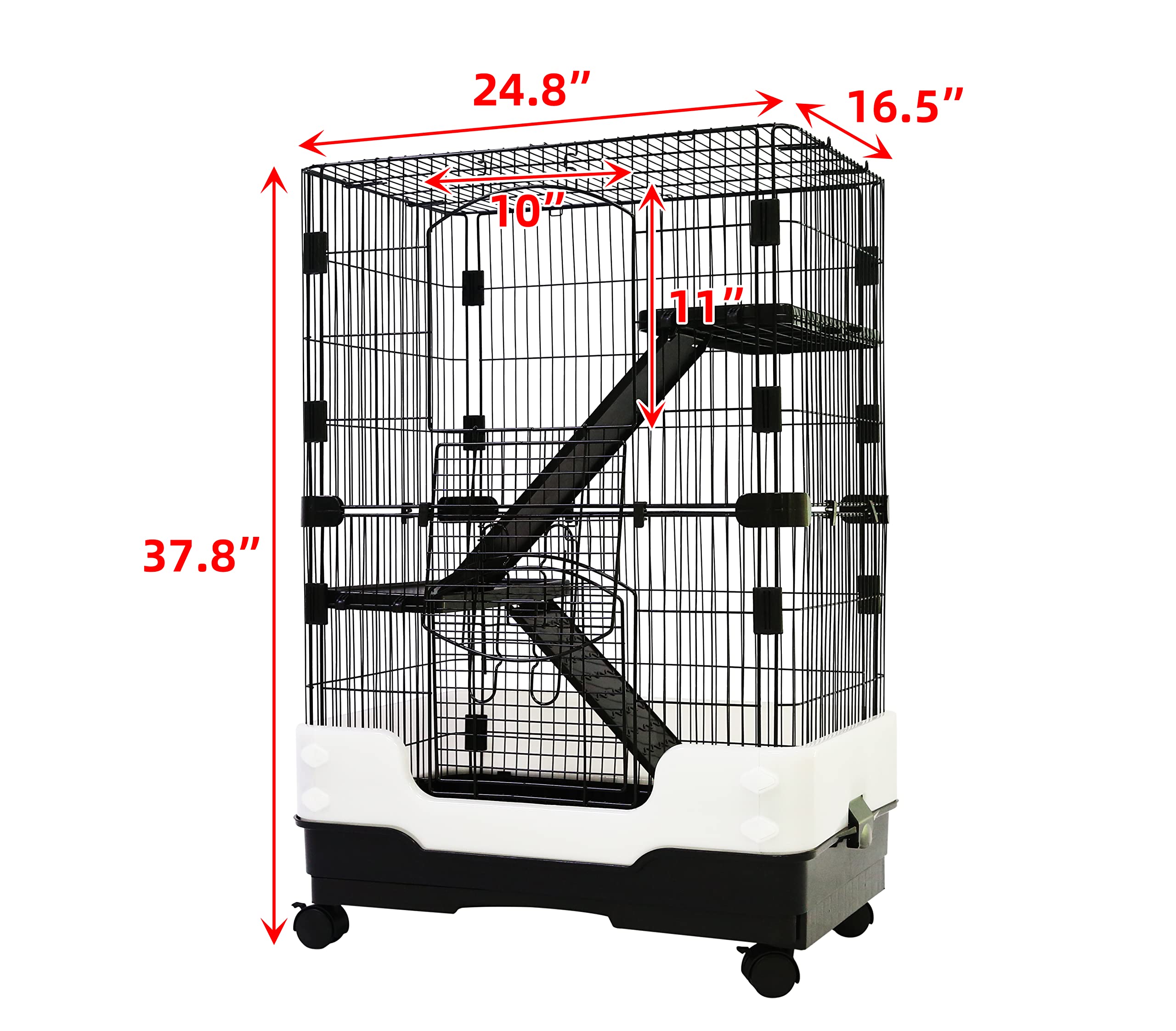Homey Pet crate interior with multi-levels, promoting roomy exploration for small pets.