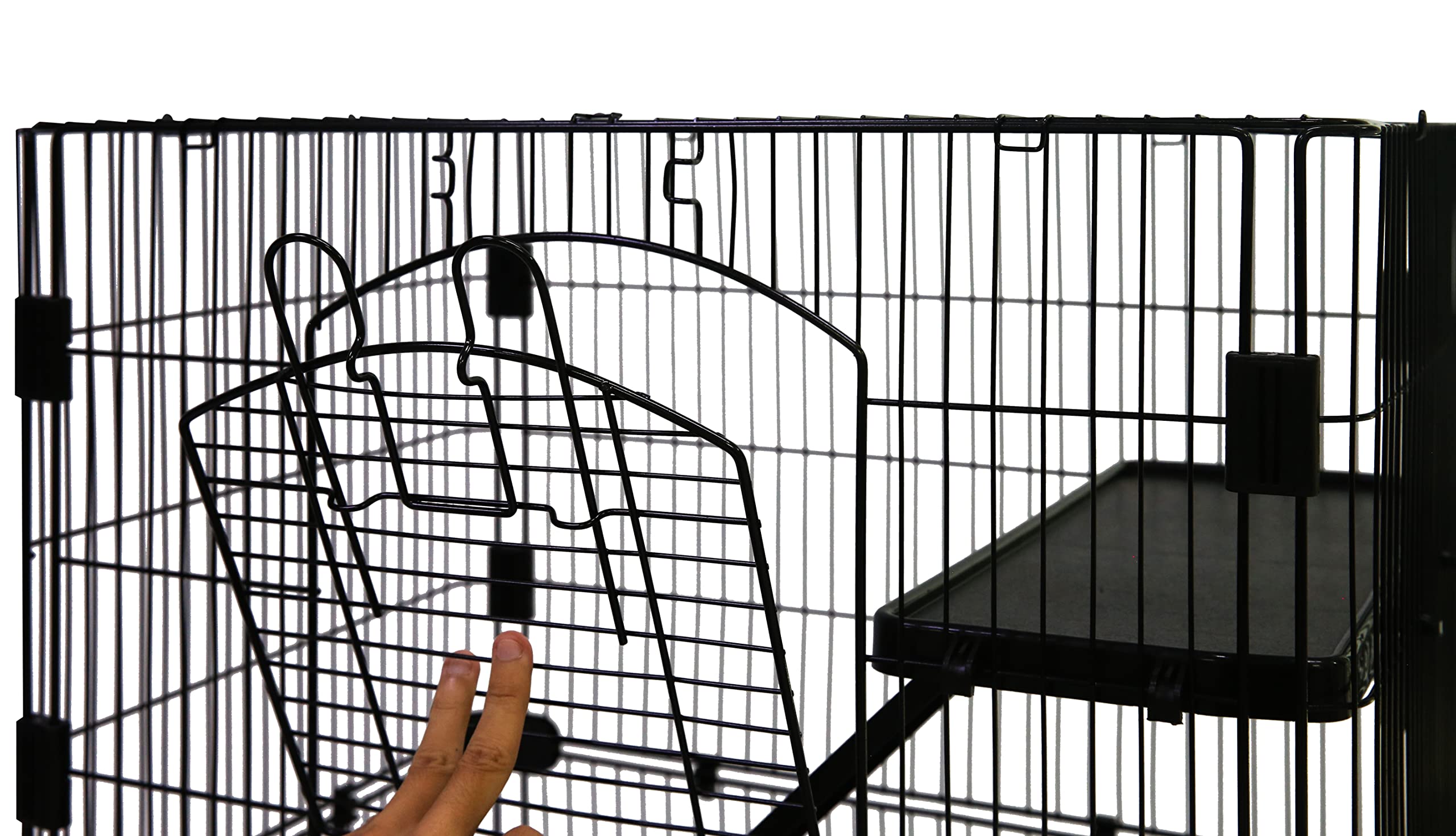 Homey Pet black cage designed for versatile small-animal use.