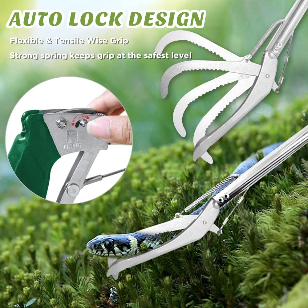 HOMEYA snake tongs auto-lock feature for smooth secure capturing.