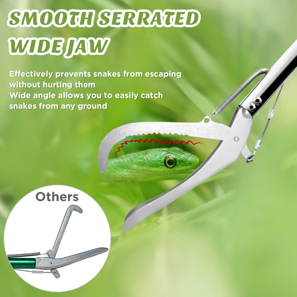 HOMEYA stainless steel snake tongs built to last during rugged outdoor use.