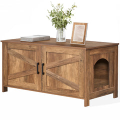 Homhedy 39.4-inch enclosure front view with roomy interior for most litter boxes