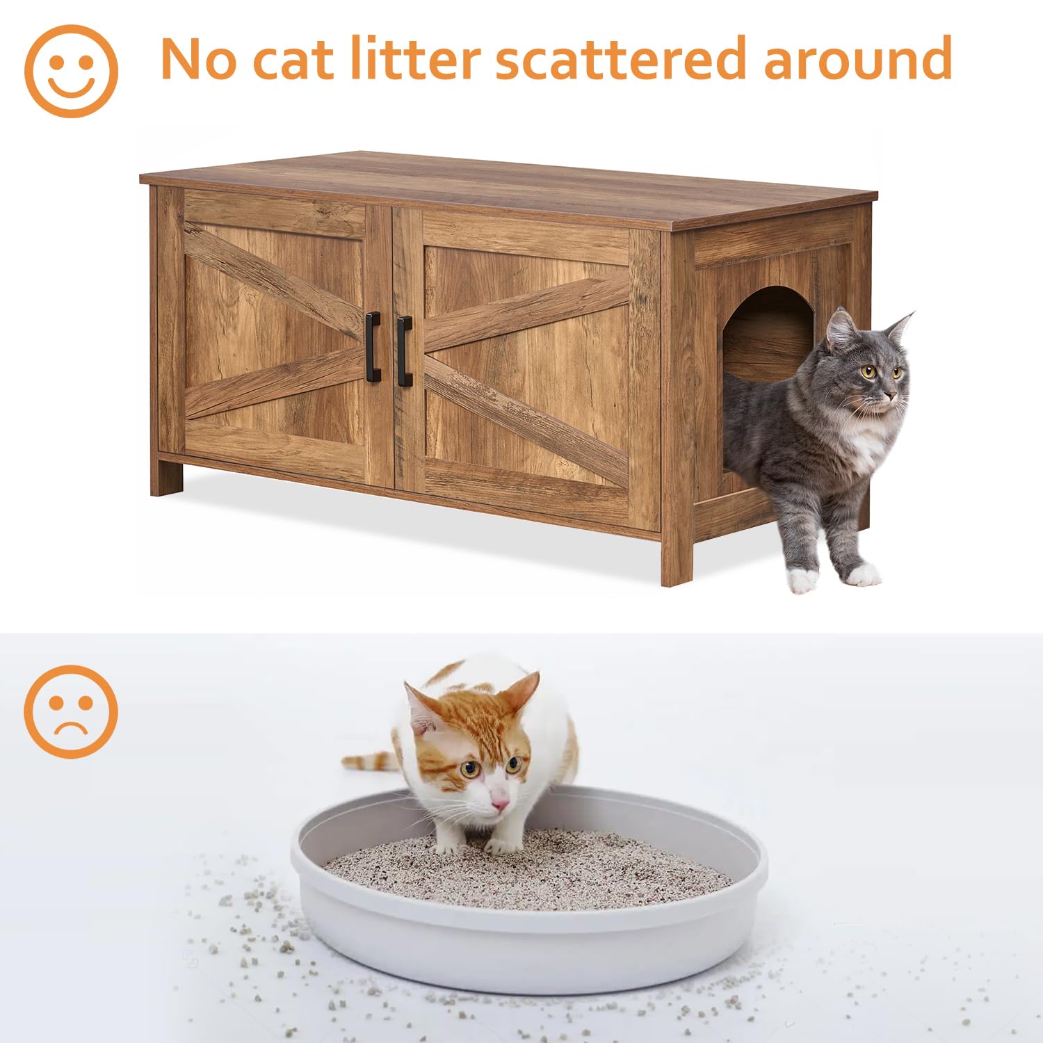 Homhedy barn-door access panel image emphasizes discreet entrance for easy cleaning