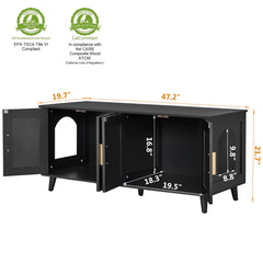 Homhedy boho cat enclosure side view highlights wood finish and compact footprint.