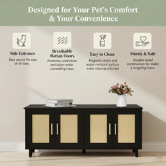 Homhedy boho cat enclosure cat-hole entry enables easy in-and-out access.