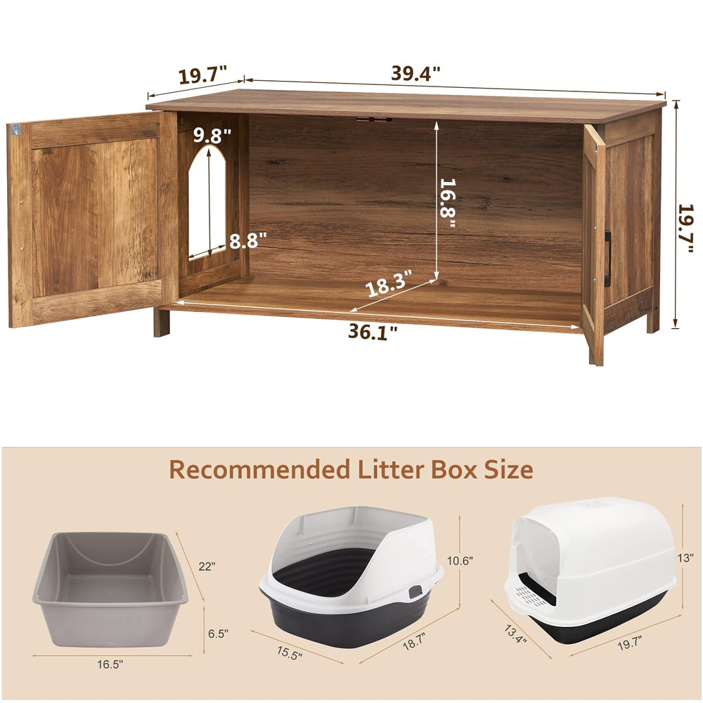 Homhedy cat enclosure interior perspective shows ample space for litter box setup