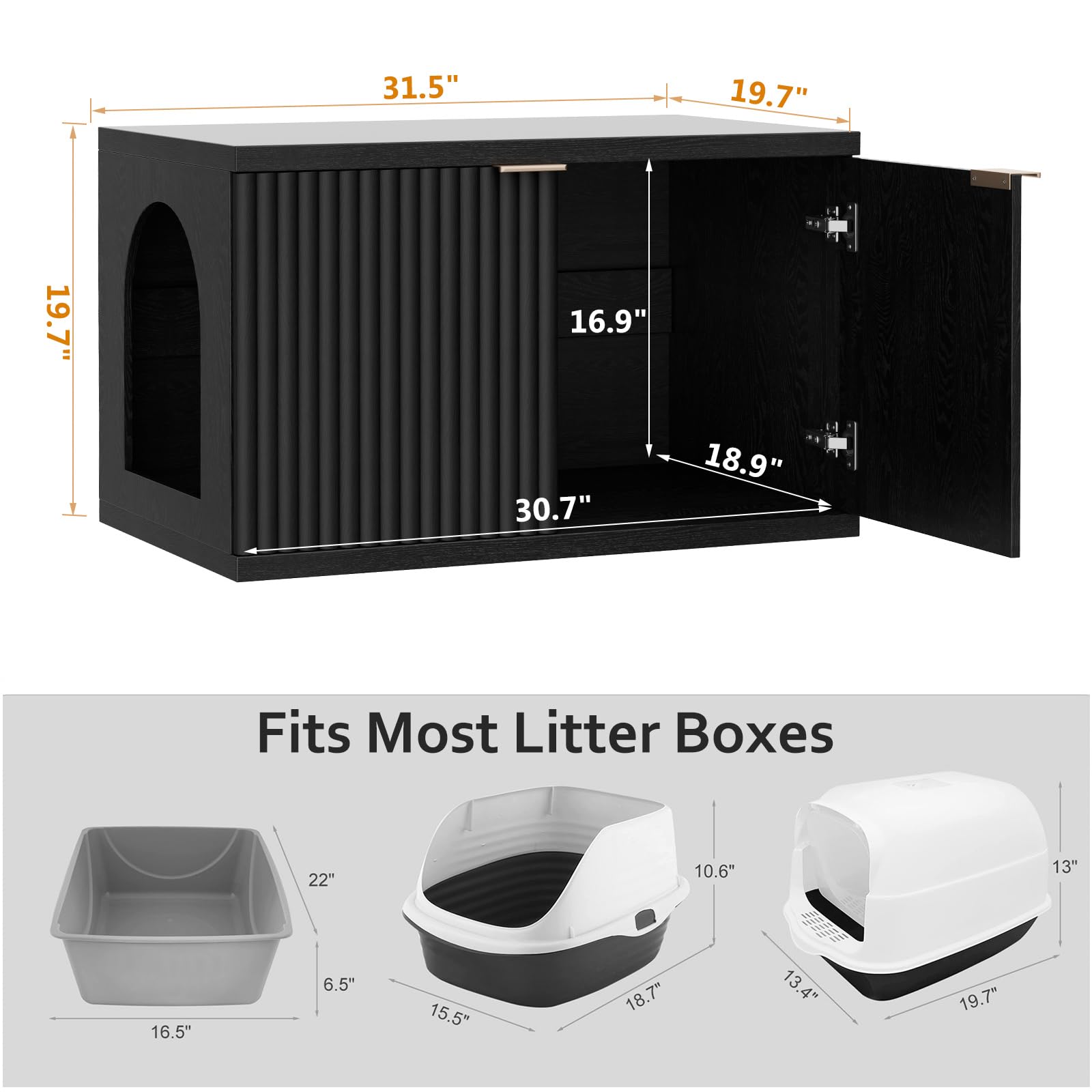 Homhedy cat litter box enclosure durable water-resistant MDF surface.