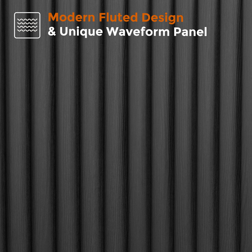 Homhedy cat litter box enclosure modern fluted design complements contemporary homes.