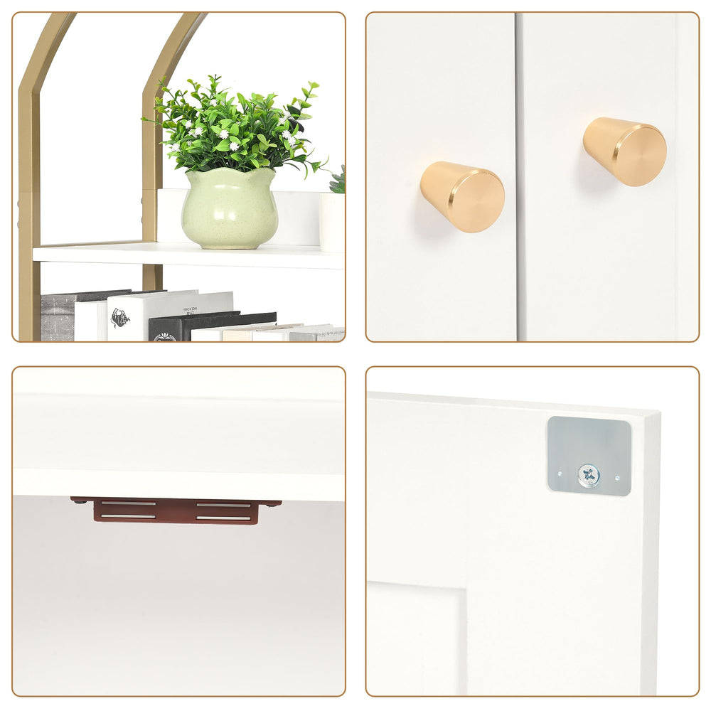 Homhedy room decor integration with white-gold aesthetic